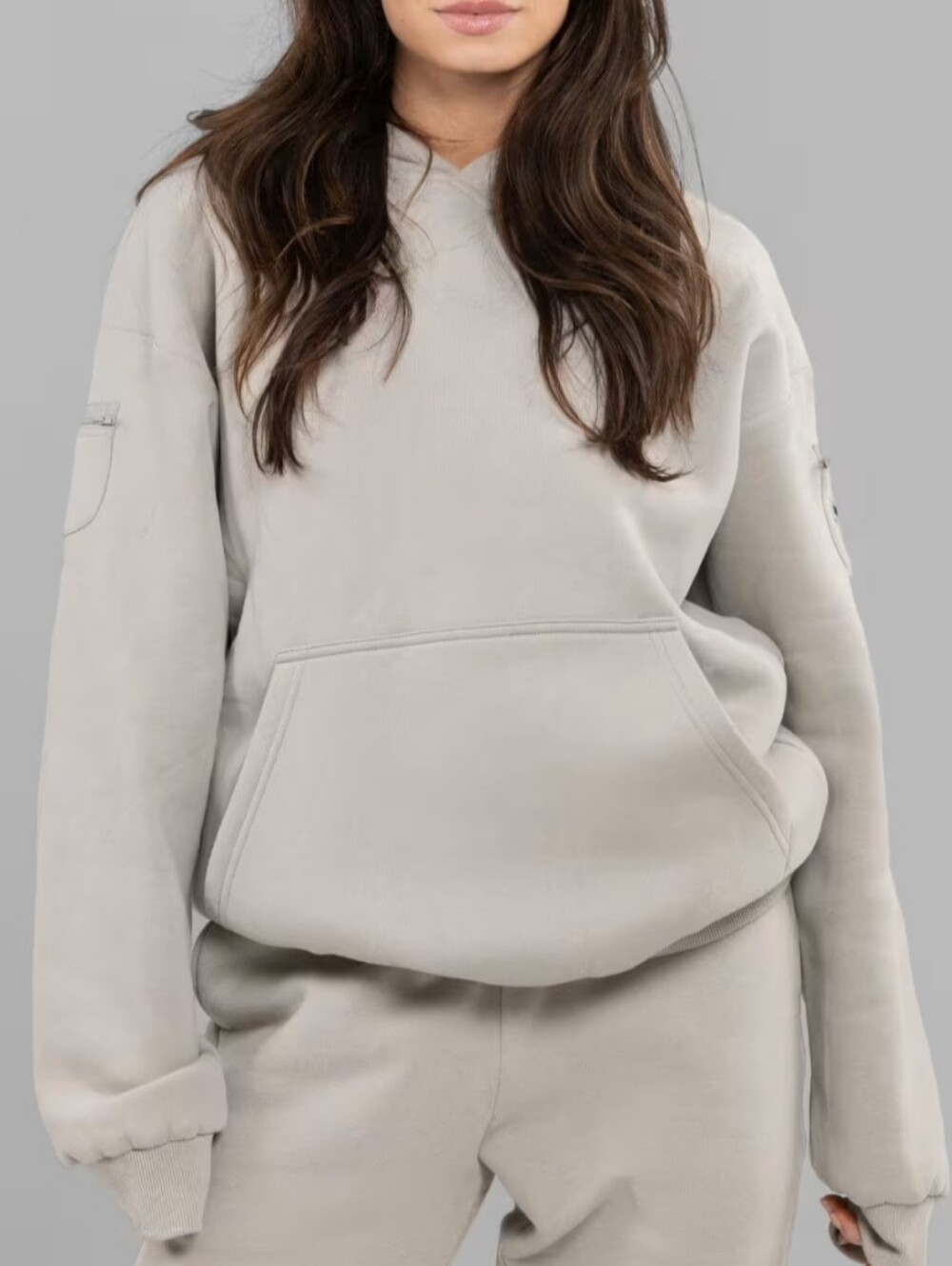 Comfort NEW Travel Essentials Hooded Sweatshirt in Stone